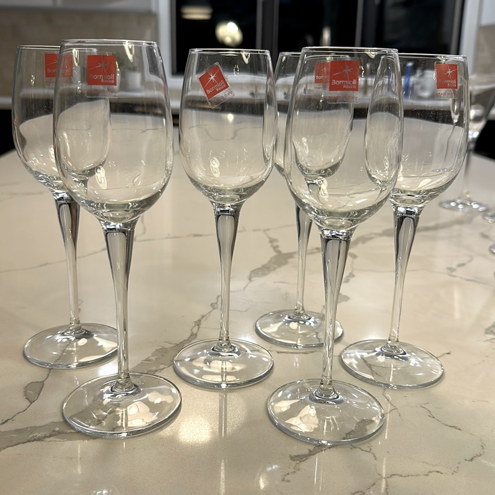 Bermioli Rocco Italy Crystal Rose Sweet Wine Glasses NWT
